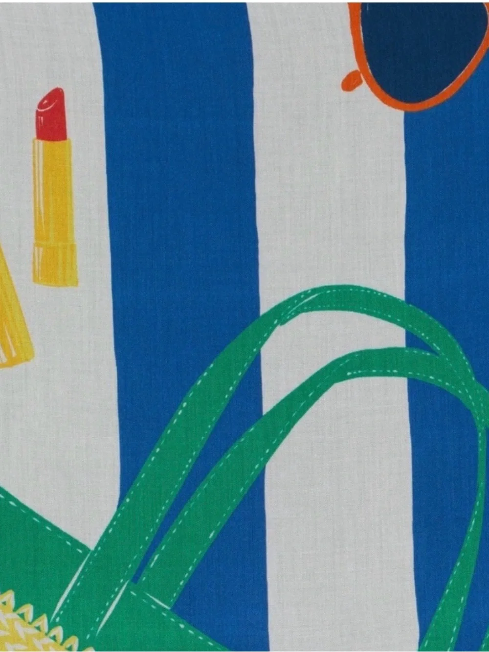 kate spade Blue White Beach Towel Summertime Theme Oblong Striped Scarf::NWT::
